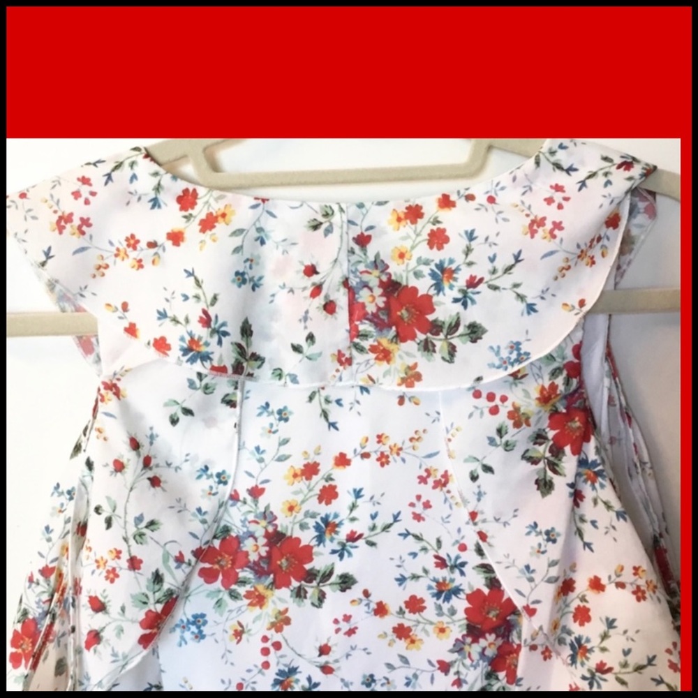 NWT PARKER FLORAL COLD-SHOULDER MINI RUFFLE DRESS - Picture 10 of 13